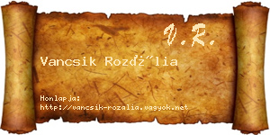 Vancsik Rozália névjegykártya